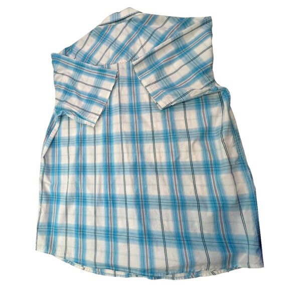 Roper Wear The West Men's Plaid Collared Pockets Button-Up Shirt Blue Size XL - Picture 8 of 12